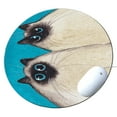 thumbnail image 1 of KuzmarK Round Mousepad / Hot Pad / Trivet - Silly Himalayan Kitties Abstract Cat Art by Denise Every, 1 of 1