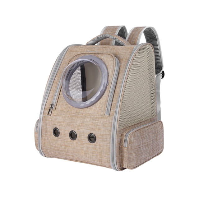 Greeniant Bolsa de almacenamiento de lino plegable con mayor espacio y capa interior hipoalergénica Diseño transpirable Durabilidad No tóxico Suministros para gatos caqui 33*29*42 CM