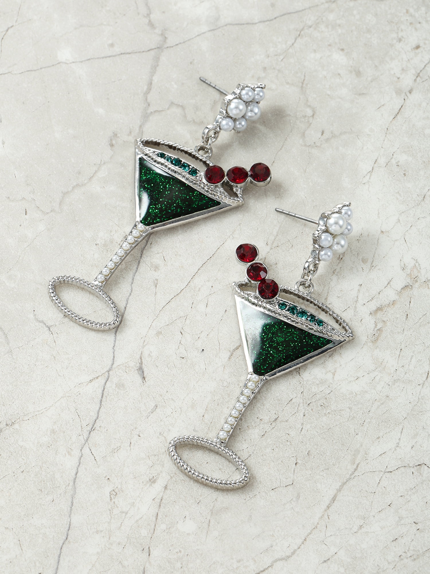 Holiday Time Martini Earrings, 1 Pair