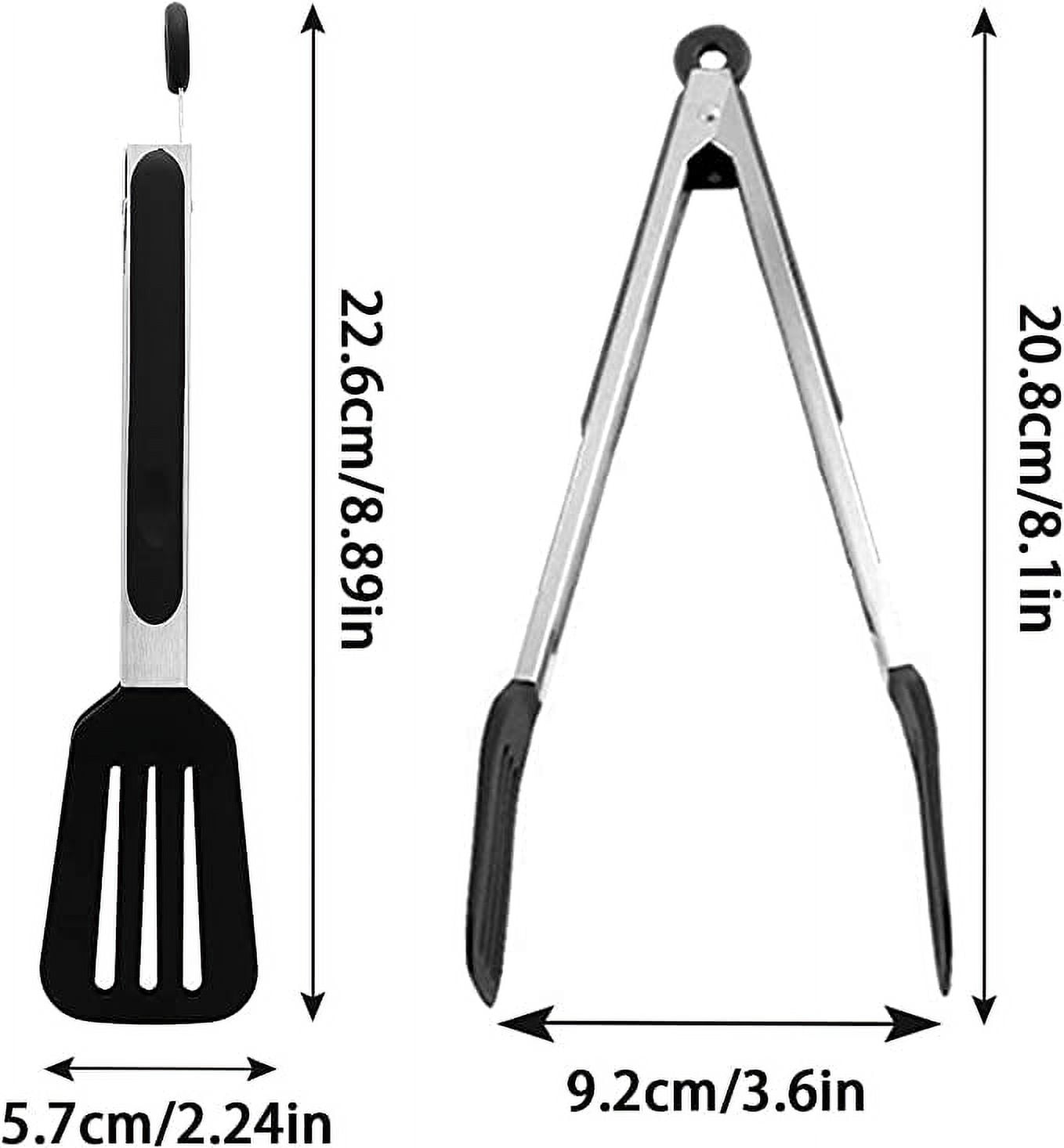 Kitchen Tongs, Stainless Steel Silicone Tongs for Cooking 600º F