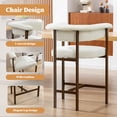 thumbnail image 6 of Primy Counter Height Bar Stool with Padded Arms, Modern Fabric Upholstered Dining Room Barstools Kitchen Island Armchair with Footrest+Curved Backrest, 6 of 7