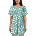 thumbnail image 1 of Fotbe Cute Sheeps Conjunto de Pijama Estampado para Mujer, 2 Piezas, Ropa de Dormir con Camiseta de Manga Corta y Shorts Suaves-Medium, 1 of 6