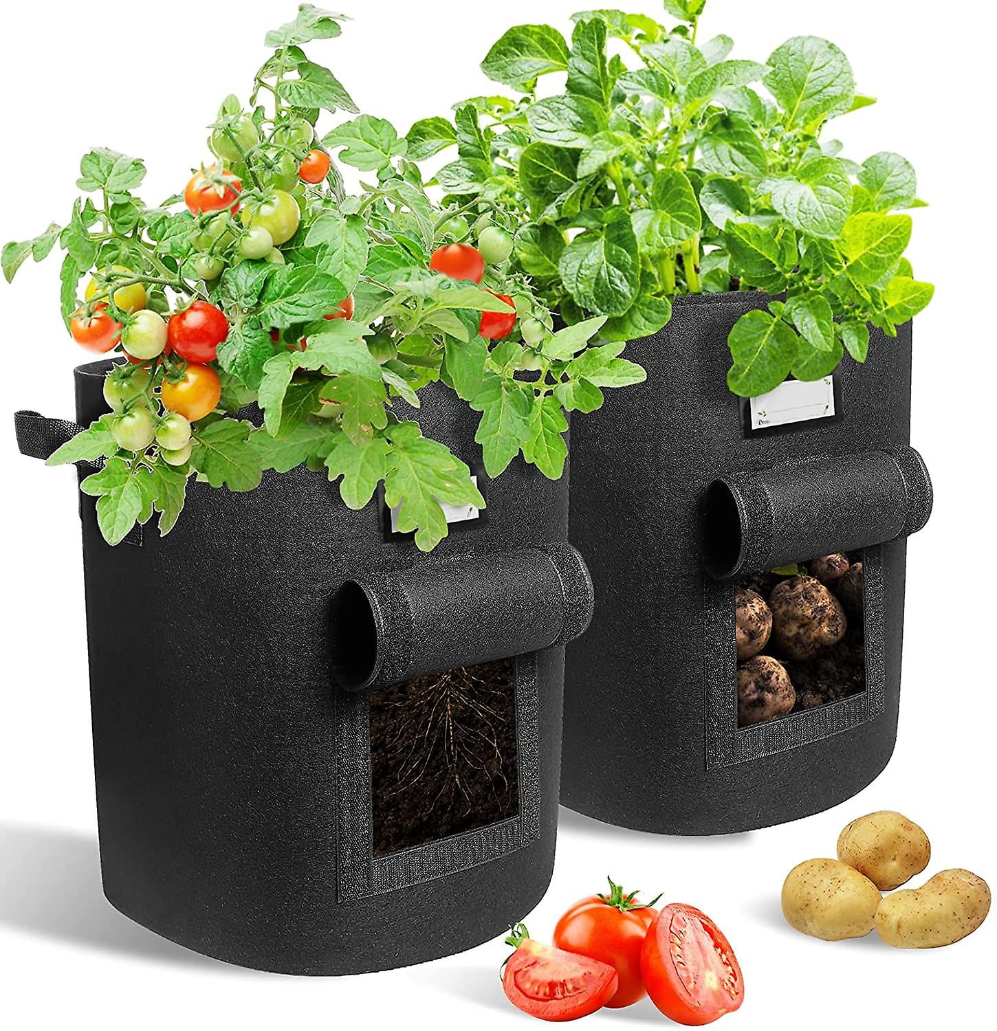 3pcs Potato Grow Bags Plant Grow Bags 10 Gallon Heavy Duty Thickened Growing  Bags Garden Vegetable