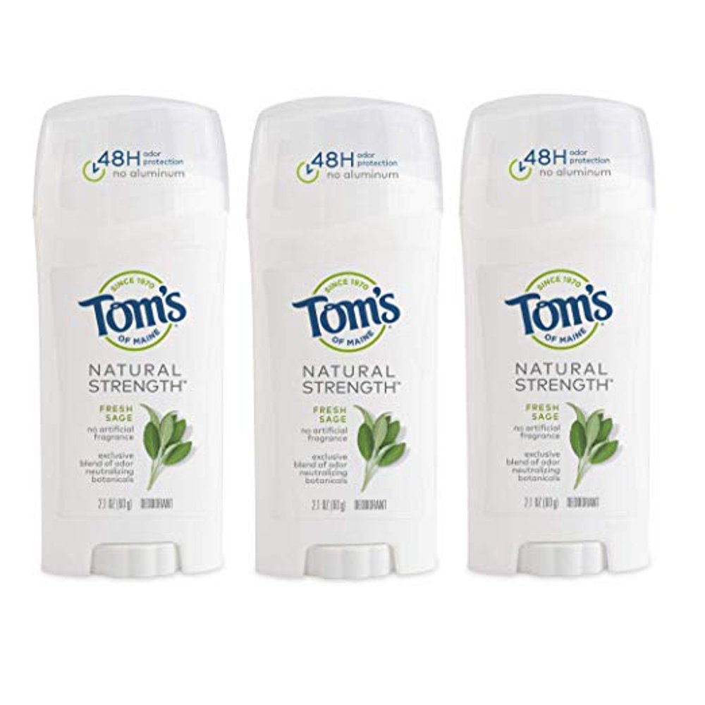 Tom's of Maine Natural Strength Deodorant, Fresh Sage, 2.1oz, 3 Pack