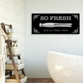 thumbnail image 2 of Stupell Industries So Fresh Clothes Pin Laundry Bathroom Black And White Design Canvas Wall Art by The Saturday Evening Post, 2 of 6