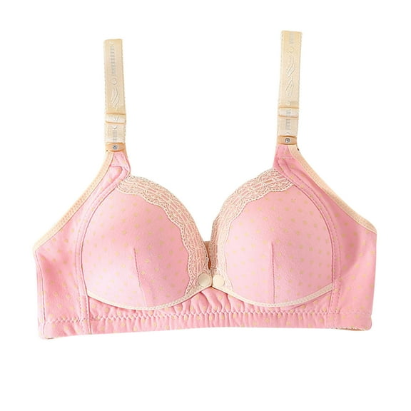 LLYWEY Push up Wireless Bras for Women Cute Open Front Snap Bras No Underwire Soft Padded Bralette