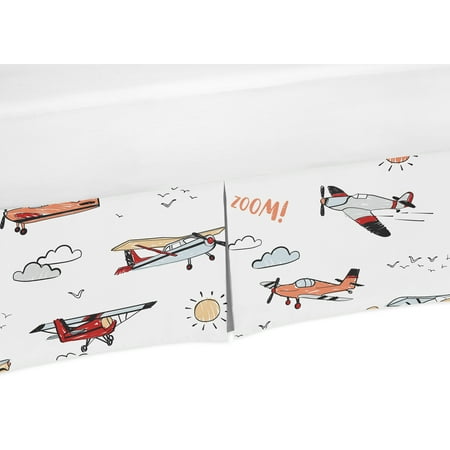 UPC: 0846480092193 | Vintage Airplane Red and Blue Dust Ruffle Crib Skirt by Sweet Jojo Designs