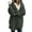 Army Green, variant on Frostluinai Women Hooded Cardigan Fuzzy Fleece Open Front Lightweight Jacket Long Sleeve Solid Sherpa Outerwear Plus Size Loose Coats with Pocket