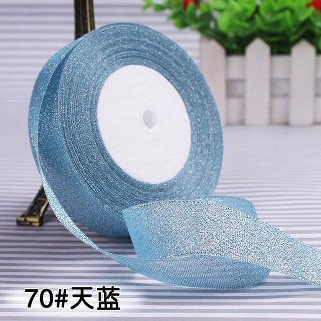 Cinta de purpurina hecha a mano de 2,5 cm, cinta de cebolla metálica para boda, decoración de invitación de Navidad, cinta para envolver regalos, 25 metros