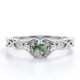 thumbnail image 1 of JeenMata Anillo de Compromiso Trenzado con Solitario Claddagh Ágata Verde Musgo Druzy Transparente de Talla Brillante Redonda de 1 Quilate; Baño de Oro Blanco de 18 K sobre Plata, 1 of 6