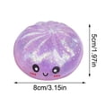thumbnail image 2 of 2026 Upgraded Purple Holographic Glitter Dumpling Squishy Stress Ball, Sparkly Squeeze Fidget Toy, Soft Stretchy Decompression Dough for Anxiety Relief, Cute Novelty Sensory Toy for Kids and Adults, 2 of 7