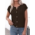 thumbnail image 4 of PRETTYGARDEN Womens Cap Short Sleeve Sweater Vest Spring Summer Lightweight Button Down Cardigans Trendy Loose Tops, 4 of 10