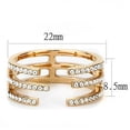 thumbnail image 2 of IP Rose Gold(Ion Plating) Stainless Steel Ring with Top Grade Crystal in Clear for Women Clear Stone Color Style TK3236 Size 7, 2 of 4