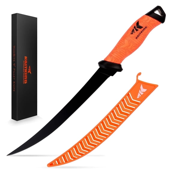 KastKing 7" Fillet & Bait Knife, G4116 Blade with Non-Slip Handle