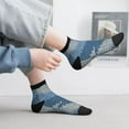 thumbnail image 2 of Naloa Cozy Knitted Blue Chevron Ankle Socks for Women Non Slip Socks No Show Socks Classic Low Cut Casual Socks Casual Socks, 2 of 7