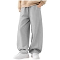 thumbnail image 2 of Xdegoge Tween Boys Baggy Sweatpants Wide Leg Casual Lounge Pants Elastic Waist Athletic Workout Gym Y2K Streetwear Activewear Trousers with Pockets, 2 of 9