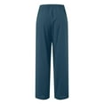 thumbnail image 6 of Jamsmile Women Pants Linen High Waisted Wide Leg Palazzo Pants Casual Summer Drawstring Trousers Flowy Beach Pants With Pockets, 6 of 6