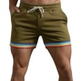 thumbnail image 2 of Adeawade Mens Summer Solid Color Rainbow Pants Pocket Drawstring Loose Sports Running Straight Shorts Beach Pants Leisure Clothes 2Xl Green, 2 of 6