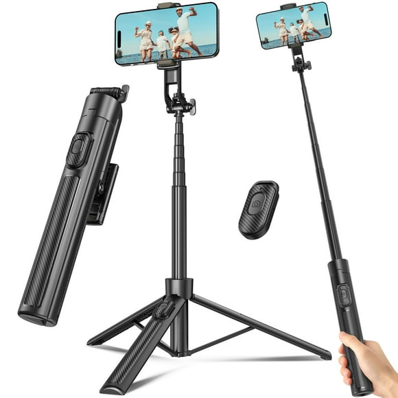 Trípode de viaje Selfie Stick Liphisy para teléfono móvil, color negro