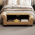 thumbnail image 5 of 64.5" Velvet Bed Bench with Storage and Tufted Decoration / Bedroom Furniture for Everyday Use, 5 of 5
