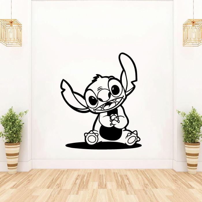 Mickey Mouse Ears Lilo and Stitch Disney Cartoon Wall Sticker Art Decal for  Boys Girls Room Bedroom Kindergarten Nursery House Fun Home Decors Stickers  Wall Art Vinyl Decoration Size (10x8 inch) 