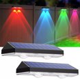 thumbnail image 3 of Yuarrent Lámpara solar de jardín con 10 horas de luz solar nocturna para cercas Luz solar de pared impermeable Iluminación y accesorios luz colorida 2 piezas, 3 of 6