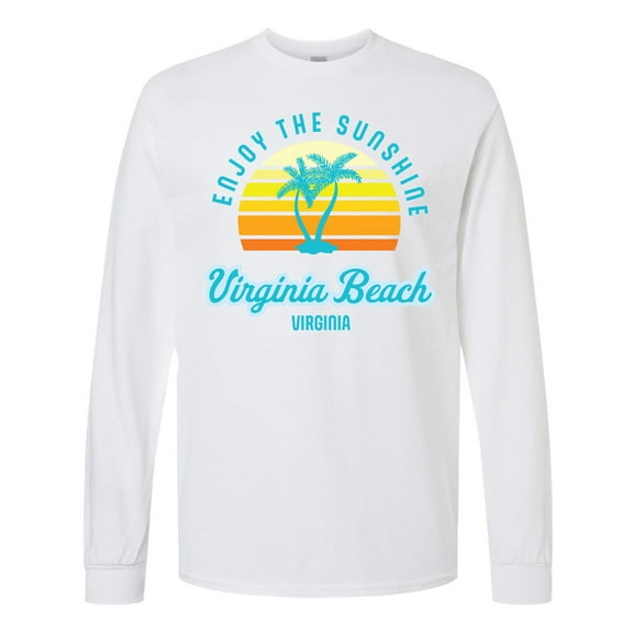 Inktastic Summer Enjoy the Sunshine Virginia Beach Virginia in Blue Long Sleeve T-Shirt