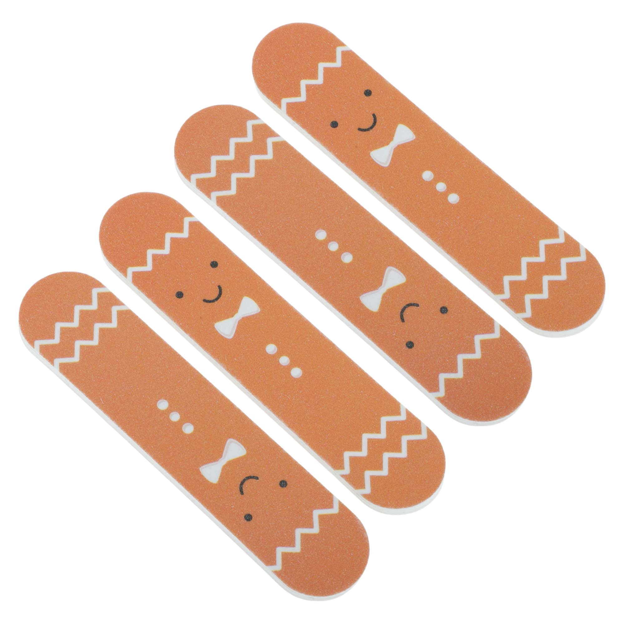 Unique Bargains Christmas Style Multifunctional Nail File Manicure Tool 4 Pcs Orange