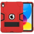 thumbnail image 2 of Elehold Rugged Heavy Duty Protective Hybird Case Compatible with iPad 10th Generation 10.9" 2022,  Hidden Kickstand Dual Angle Stand Shockproof Anti-drop,Black+Red, 2 of 10