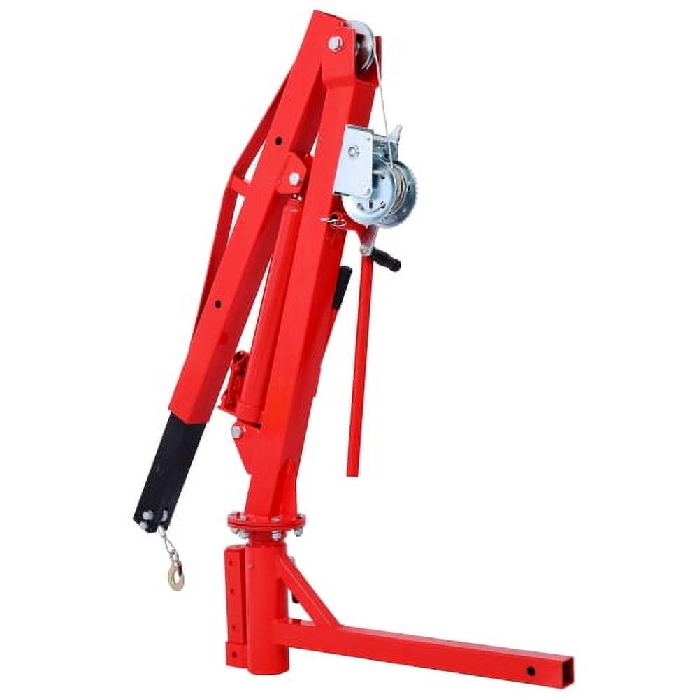 500Lb Pickup Truck Hydraulic PWC Dock Jib Engine Hoist Crane Hitch Mount Lift 2" Hitch Mount, Red
