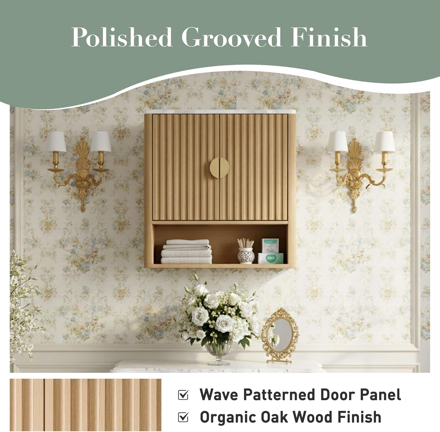 23" Bathroom Wall Cabinets Over The Toilet with Adjustable Shelf,Wall Mounted Storage Cabinet for Laundry Room Kitchen