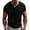 Black, variant on Men's Casual V Neck T-Shirt Henley Shirt Quick Dry Short Sleeve Men's Casual Imitation Cotton and Linen Summer T-Shirt