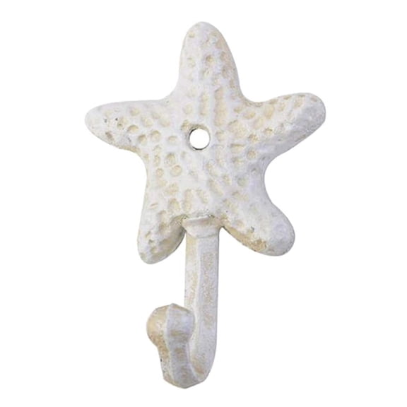 Starfish Cast Iron Decorative Wall Hooks Coats Aprons Hats Towels Beach Ocean Theme Chic Metal