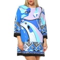 thumbnail image 2 of Women's Plus Size Abstract Wave Bell Sleeve Dress, 2 of 4