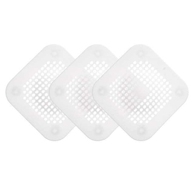 Uxcell 3packs Shower Drain Hair Catcher Round and Convex Drain Strainer for Shower, White