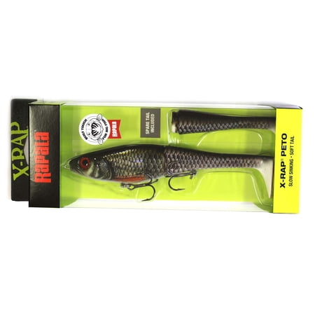 Rapala X-Rap Peto Lure with Two No. 2/0 Hooks, 0.5-1 m Swimming Depth, 20 cm Size, Live Roach