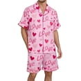 thumbnail image 5 of Women's Valentine's Day Pajama Set Cute Bow Print Short Sleeve Button-Down Top with Pocket Shorts Pjs Comfy Sleepwear, 5 of 6