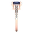 thumbnail image 3 of 2.21 ct Oval Cut Simulated Blue Sapphire Solitaire with Accents Engagement Ring for Women in 18K Rose Gold, 3 of 5