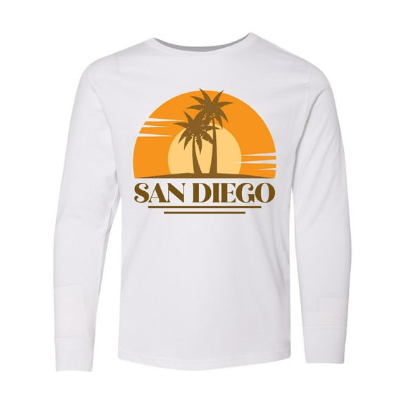 Inktastic San Diego California Retro Sunset Long Sleeve Youth T-Shirt