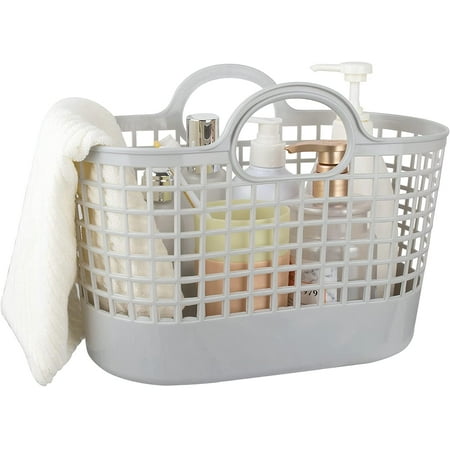 Portable Shower Caddy Basket, Plastic Storage Soft Carry Tote with ...