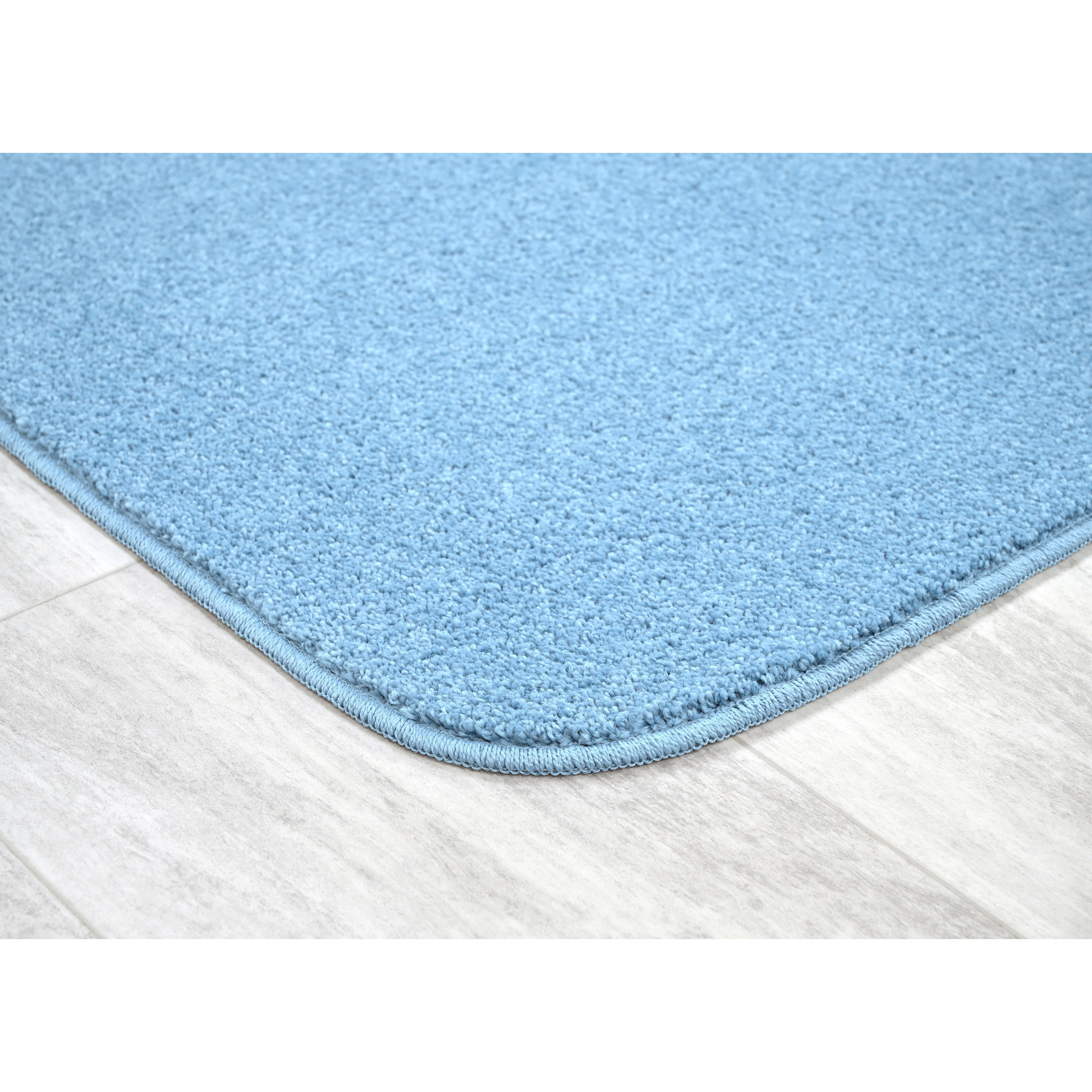 Garland Rug Sedona Washable Bath Rug Set, 4 Piece Set (2 Bath Rugs, Contour Rug, Runner Rug) Basin Blue
