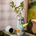 thumbnail image 3 of Ice Cream Statue Desktop Sculpture Easter Island Planter Pot Art Flower Arrangement Home Decor B, 3 of 5