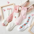 thumbnail image 4 of Dyfzdhu Womens To Keep Warm Sock Strawberry Printing Lightweight Cotton Socks, 4 of 5