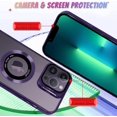 thumbnail image 4 of for iPhone 13 Pro Max Case Plating Magnetic Crystal [ Support for Magsafe ] Luxury Case Camera Protector Shockproof Protective Cover Screen Protector Cover Girls Women Phone Case -Purple, 4 of 6