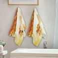 thumbnail image 3 of Japanese Fall Leaves Hand Towels 2 PCS, Vintage Maple Clouds Kitchen Towel Ultra Soft and Highly Absorbent,Decorative Fingertip Face Towel for Bathroom Hotel, 28.3"x14.4", 3 of 5