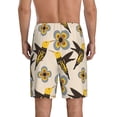 thumbnail image 2 of Balery Yellow Flowers Hummingbird Men's Cotton Knit Pajama Shorts Waistband & Pockets,Short Pajama Pants-Small, 2 of 8