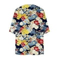 thumbnail image 6 of jsaierl Women Floral Print Lightweight Chiffon Kimono Cardigan Short Sleeve Loose Beach Wear Cover Up Blouse Top, 6 of 6