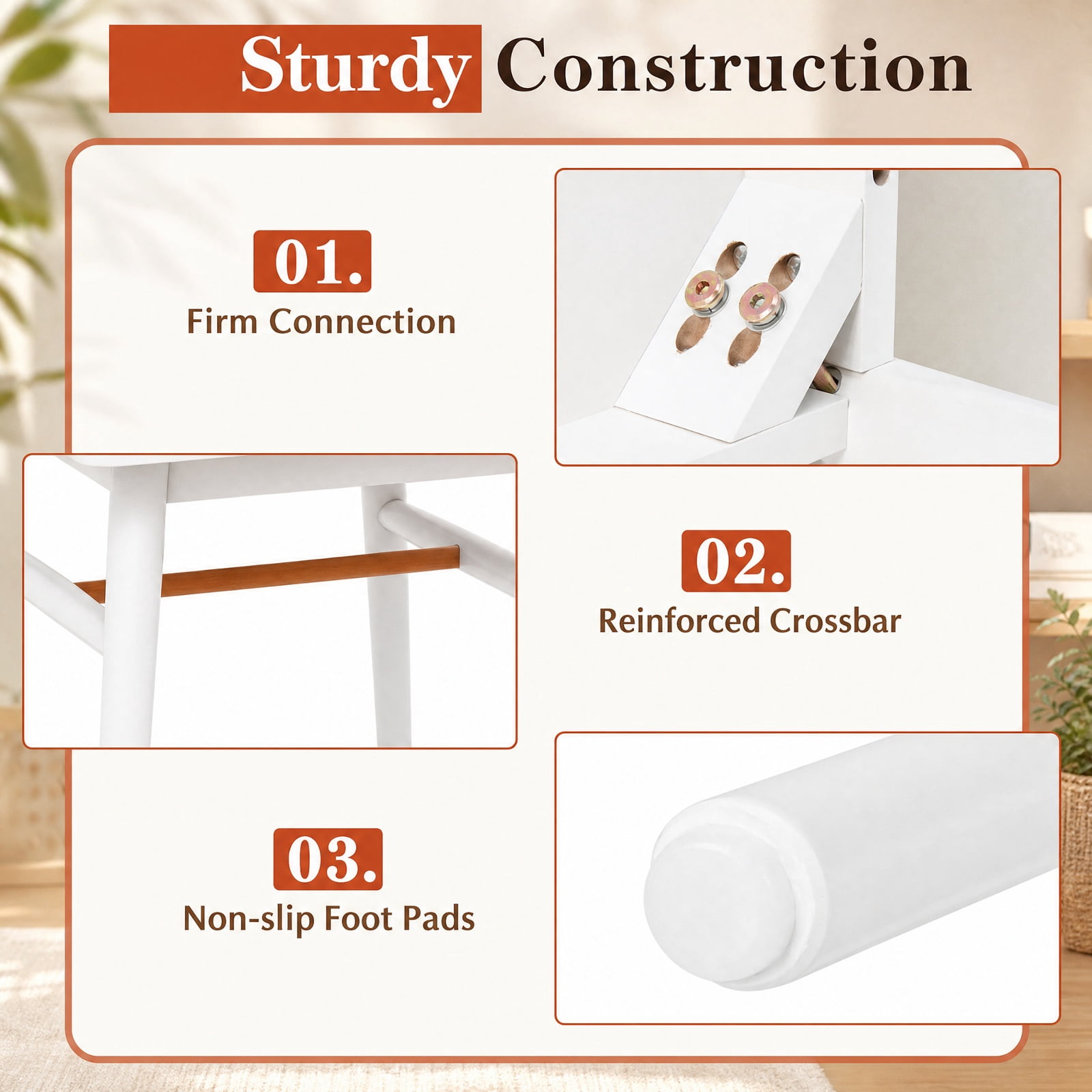Furnibear 1-Drawer Modern Bedside Table with Solid Wood Legs for Bedroom Living Room Bedside Sofa Side Small Space, White