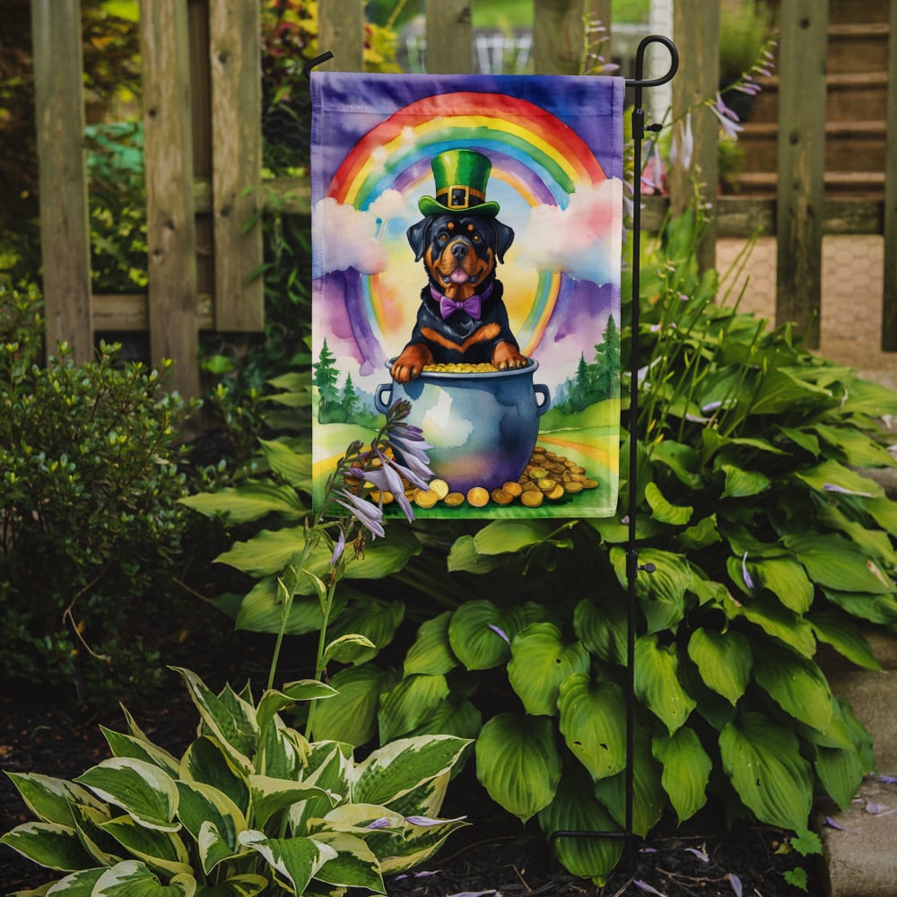 Rottweiler St Patrick's Day Garden Flag 11.25 in x 15.5 in