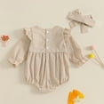 thumbnail image 4 of Timegard Baby Clothes for Girls Toddler Newborn Plaid Ruffle Long Sleeve Onesie Headband Infant Summer, 4 of 7
